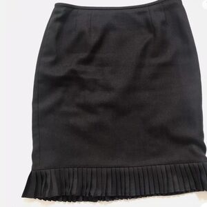 Womens | Black Skirt 4 Petite Pleated Hem | Career Business Classic